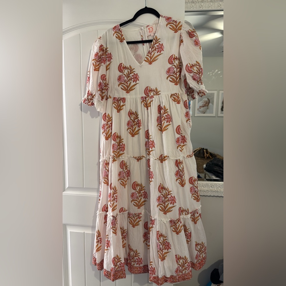 Victoria Dunn Floral Maxi Dress - White and Red